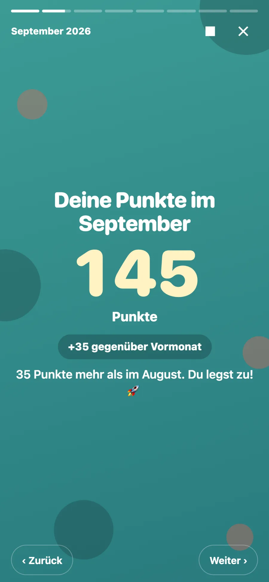 Monatsrückblick in den neuen Farben: Deine Punkte im September